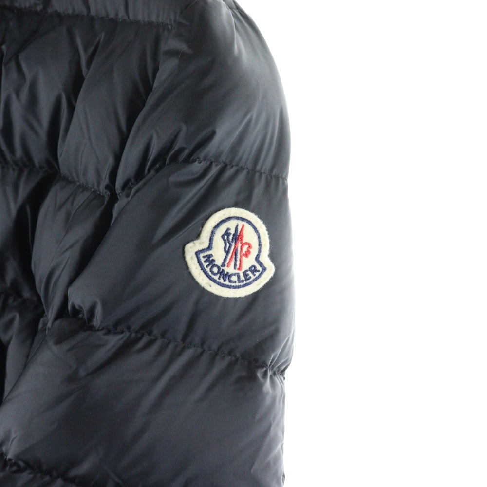 MONCLER(モンクレール) 22AW HERMINE エルミン ワッペンロゴ フーデッド ジップアップ ダウン ロング ジャケット コート ブラック レディース I20931C00042 595FE
