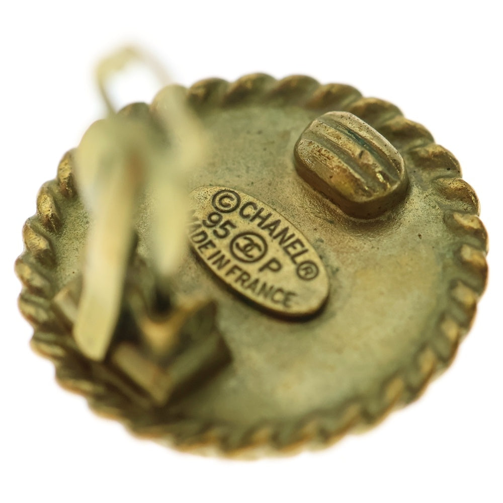 CHANEL(シャネル) ココマーク ラウンドイヤリング ゴールド×ブラック GP 95P