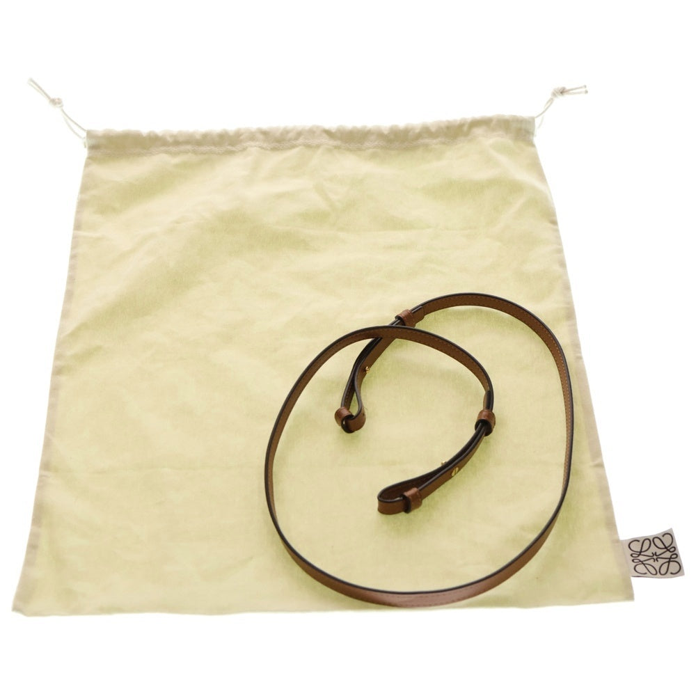 LOEWE(ロエベ) スモールフォント 2WAYバッグ ショルダーバッグ ハンドバッグ カゴバッグ トートバッグ ナチュラル ブラウン×ベージュ ラフィア×レザー ゴールド金具