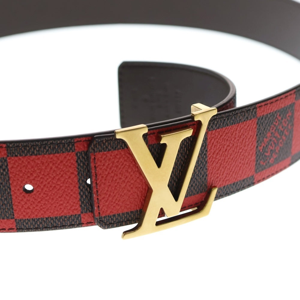 LOUIS VUITTON(ルイヴィトン) ダミエ ポップ LV ロゴ ベルト ブラウン×レッド PVC×レザー M8537