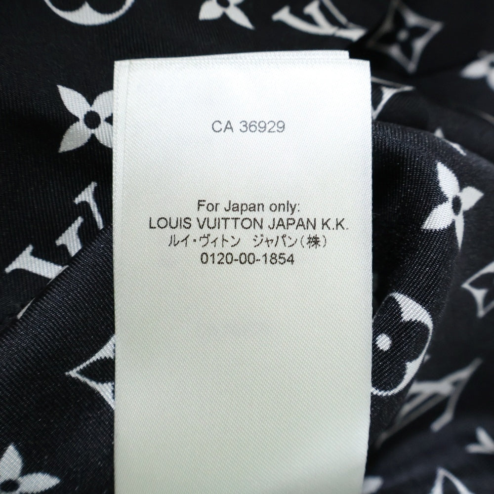 LOUIS VUITTON(ルイヴィトン) 22SS モノグラム総柄プリント シルク ボタンダウン 長袖シャツ ブラック RW221W RXU FMBL14