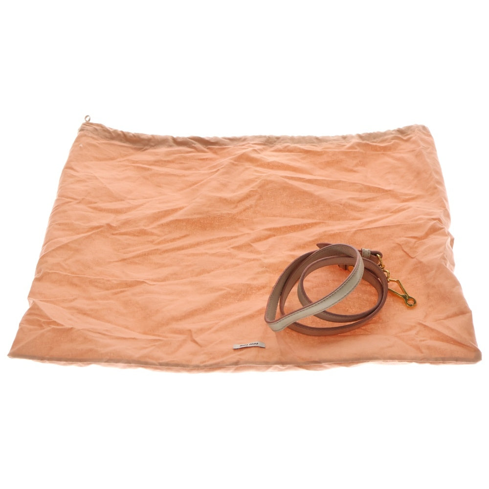 miumiu(ミュウミュウ) 2WAYハンドバッグ ショルダーバッグ ピンクベージュ レザー ゴールド金具