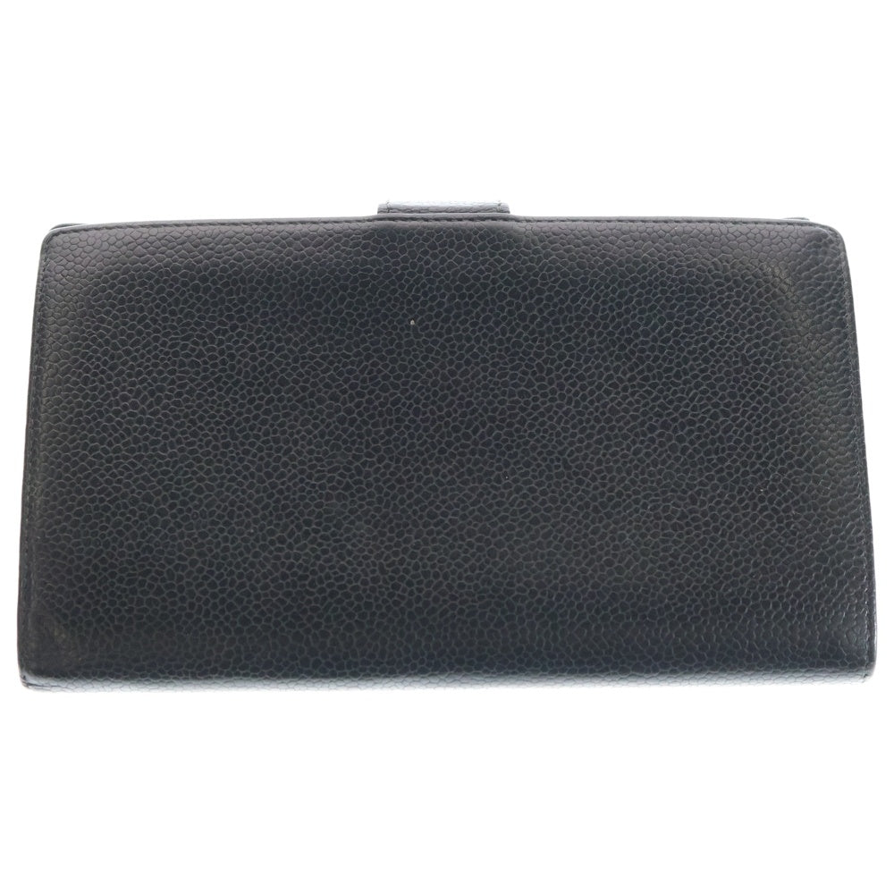 CHANEL(シャネル) ココマーク キャビアスキン レザー がま口 ロング