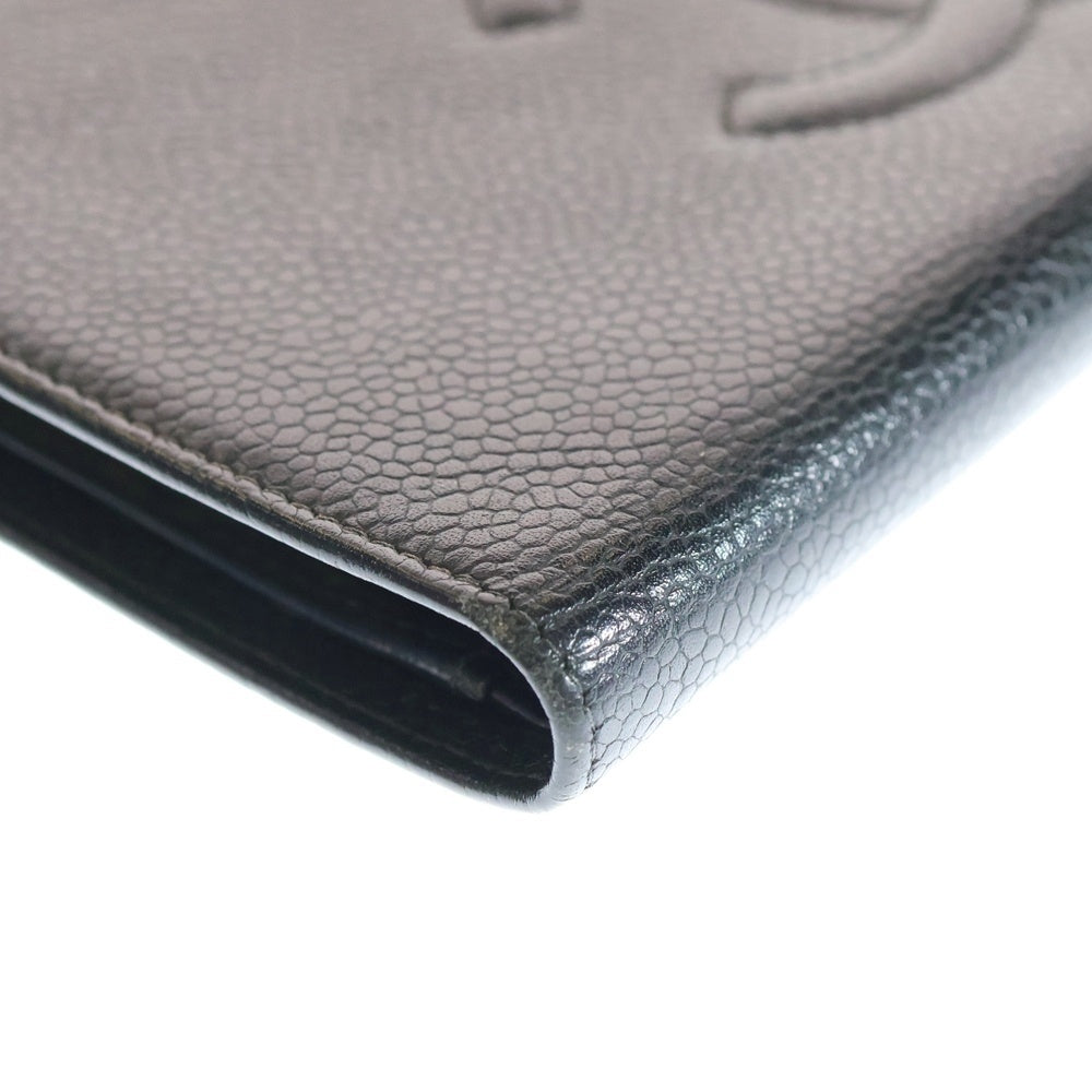 CHANEL(シャネル) ココマーク キャビアスキン レザー がま口 ロング