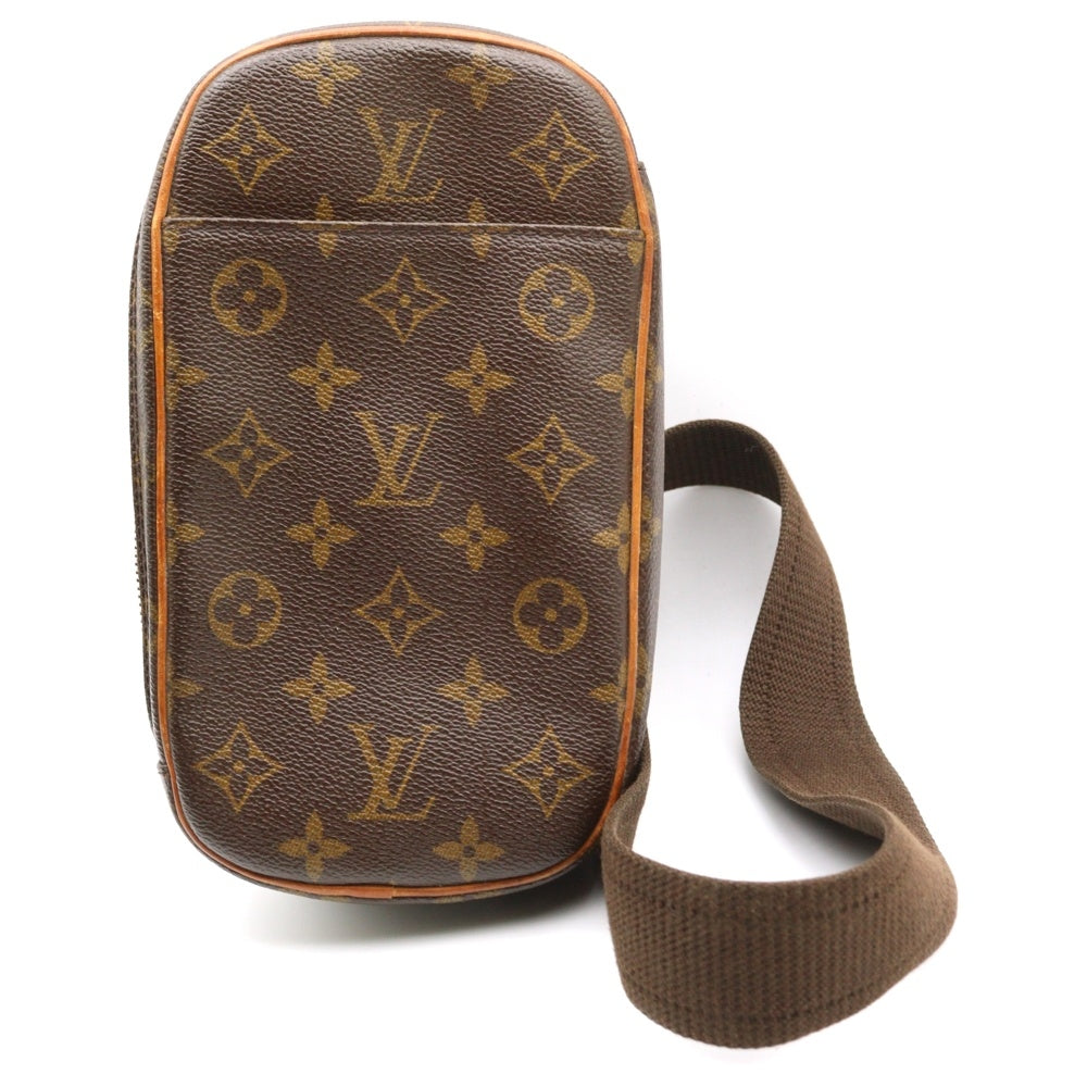 LOUIS VUITTON(ルイヴィトン) モノグラム ポシェットガンジュ ウエストバッグ ボディバッグ ショルダーバッグ ブラウン レザー×PVC M51870 ゴールド金具