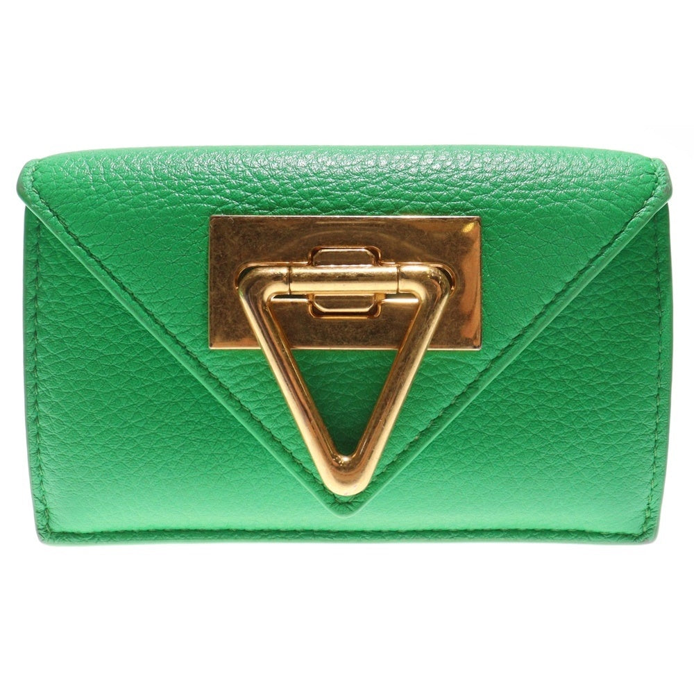 BOTTEGA VENETA(ボッテガヴェネタ) サンジェルマン フラグメントケース 財布 コインケース ウォレット グリーン レザー ゴールド金具 レディース