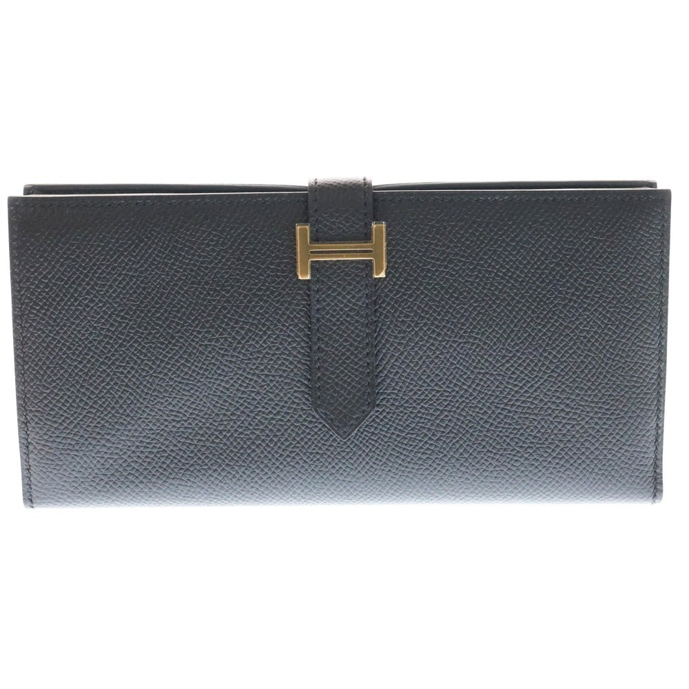 HERMES(エルメス) べアンスフレ ロングウォレット 長財布 カードケース ブラック エプソン ゴールド金具 X刻印
