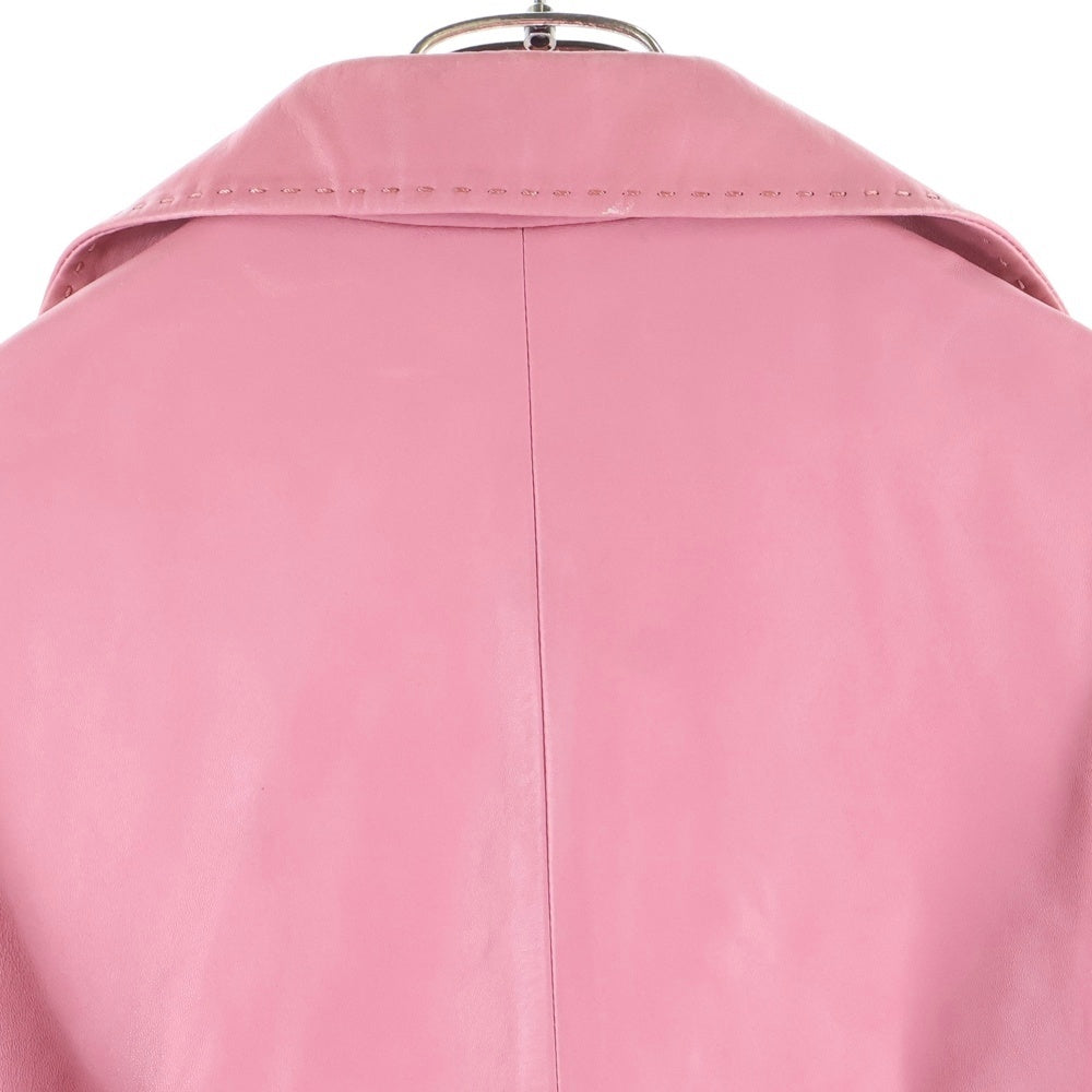 JIL SANDER(ジルサンダー) レザー 2B テーラードジャケット ピンク