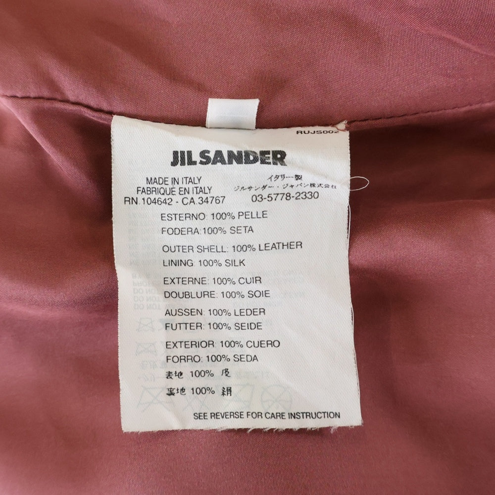 JIL SANDER(ジルサンダー) レザー 2B テーラードジャケット ピンク レディース