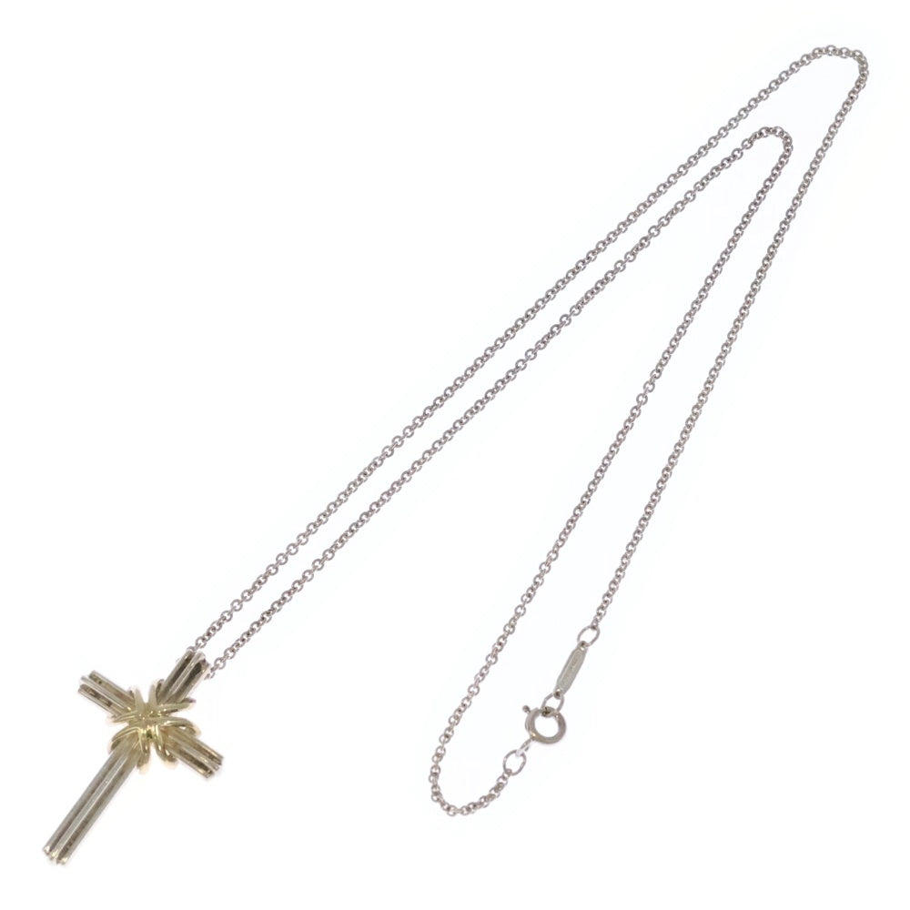 ティファニー シグネチャークロス ネックレス シルバー 美品 社外チェーン TIFFANY & Co.(ティファニー) シグネチャークロス チェーンペンダント