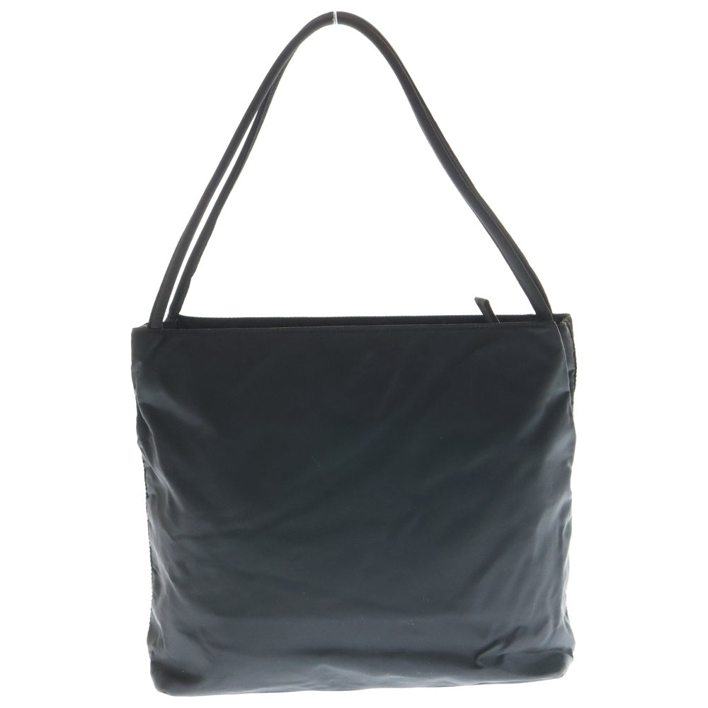 PRADA(プラダ) ロゴ三角プレート ハンドバッグ ミニトートバッグ ブラック テスート B6243 シルバー金具