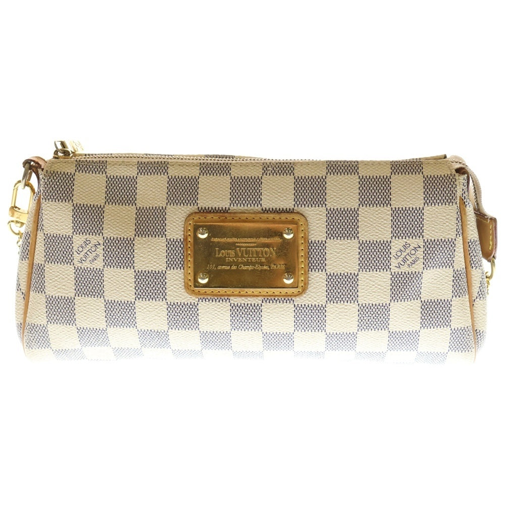 LOUIS VUITTON(ルイヴィトン) ダミエアズール エヴァ ショルダーバッグ ミニバッグ アイボリー×ブラウン レザー×PVC N55214 ゴールド金具