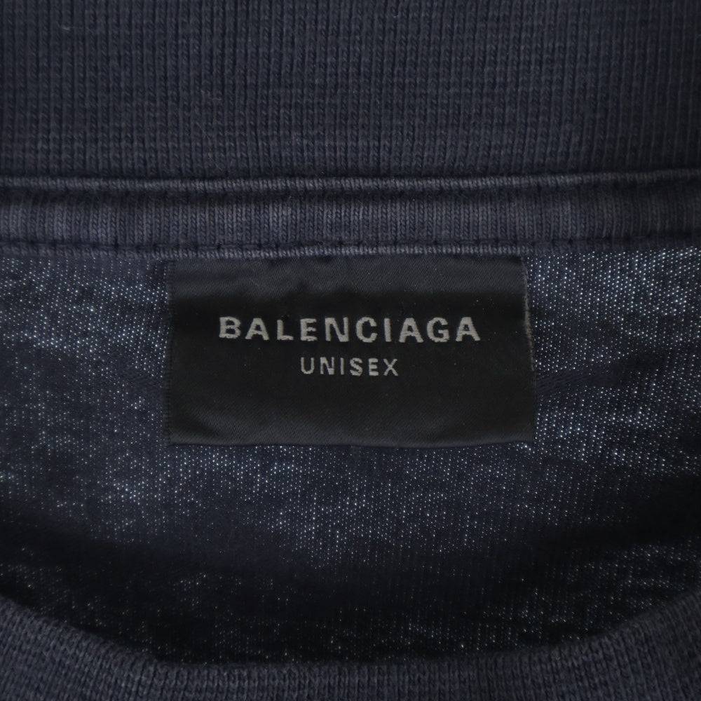 BALENCIAGA(バレンシアガ) 24SS PARIS TROPICAL ROUND バックロゴプリント長袖Tシャツ カットソー ブラック 772208 TPVL9