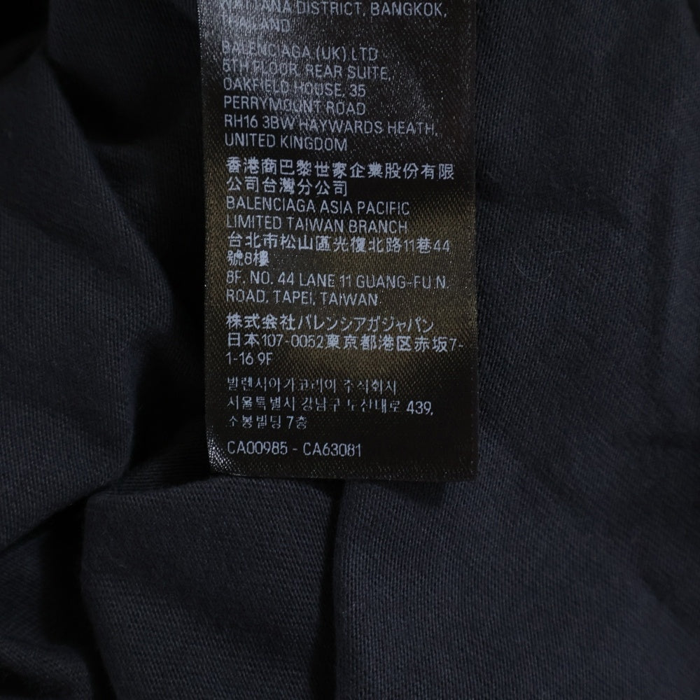 BALENCIAGA(バレンシアガ) 24SS PARIS TROPICAL ROUND バックロゴプリント長袖Tシャツ カットソー ブラック 772208 TPVL9