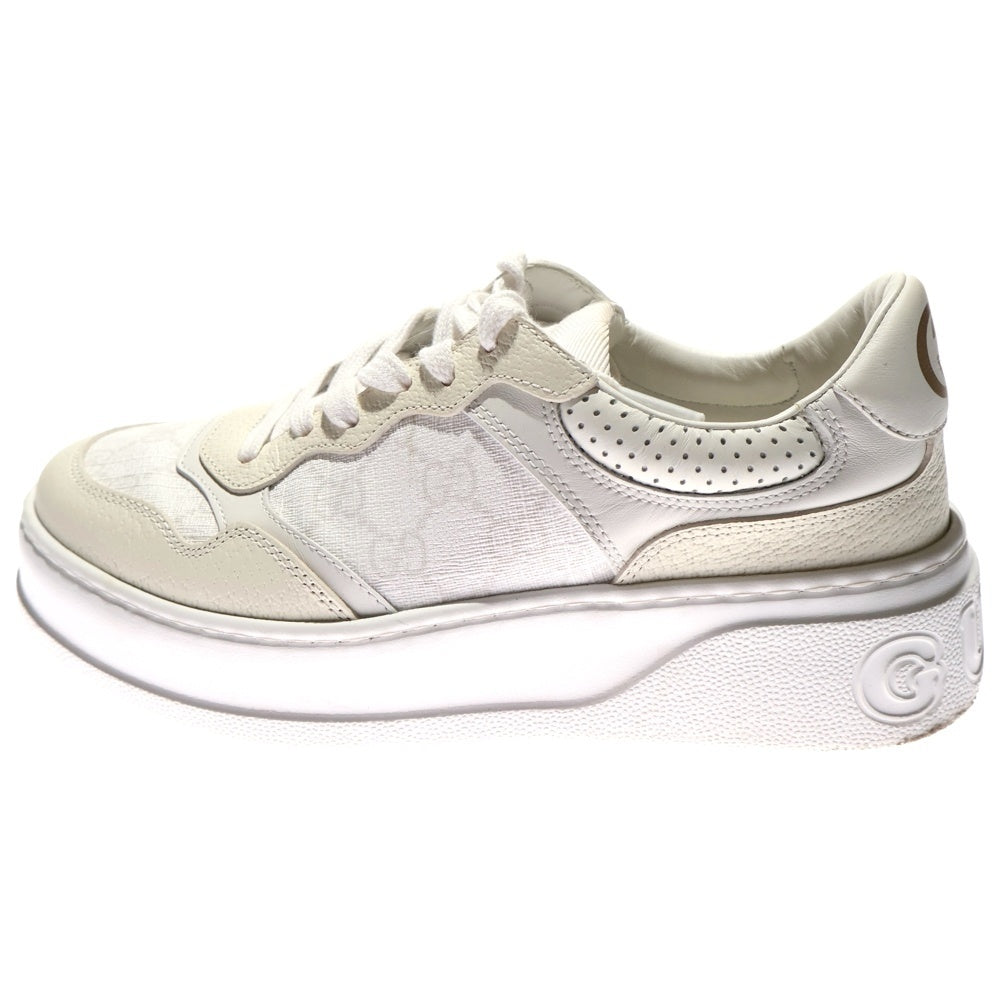 GUCCI(グッチ) GGスプリーム インターロッキングG PVC/レザーローカットスニーカー ホワイト 38 700775 レディース