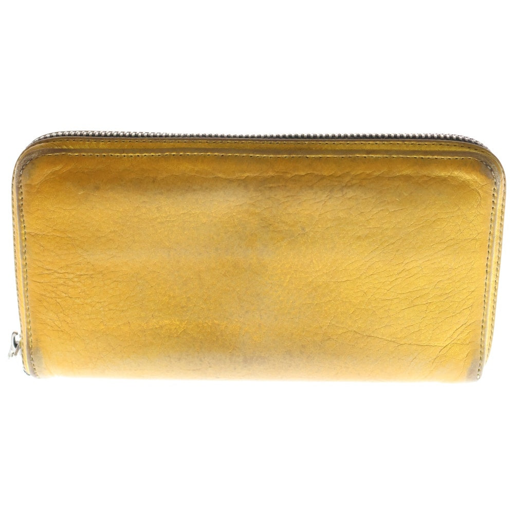 CHROME HEARTS(クロムハーツ) REC F ZIP GOLD セメタリークロスパッチ レザー ダガージップ ラウンドファスナー ロングウォレット 長財布 ロジウム加工 ゴールド/シルバー