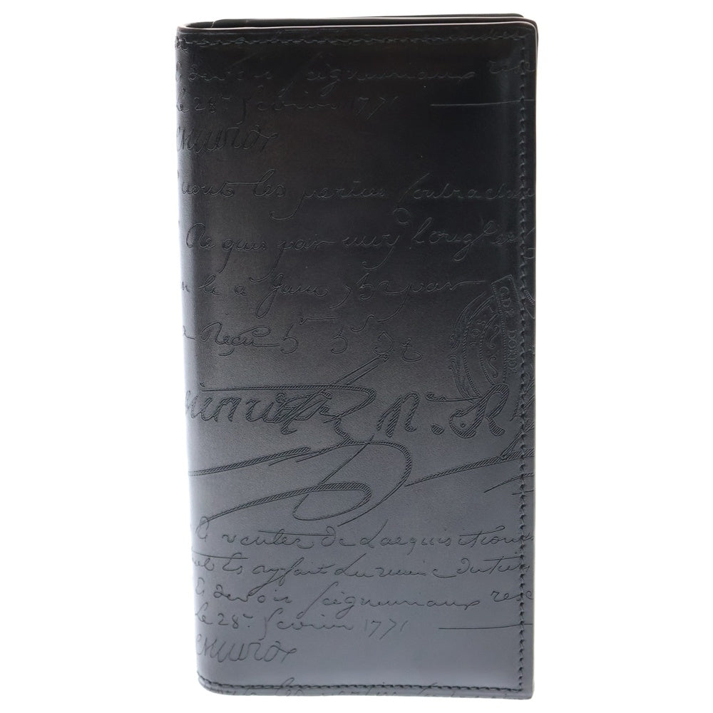 Berluti(ベルルッティ) サンタル スクリット フラップロングウォレット 長財布 カードケース ダークブラウン レザー