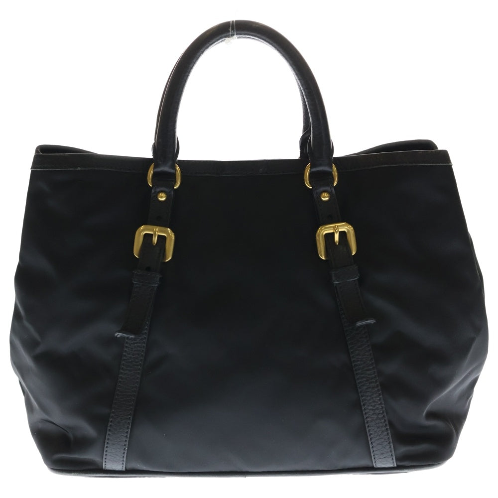 PRADA(プラダ) ハンドバッグ トートバッグ ブラック レザー×ナイロン BN1841 ゴールド金具 レディース