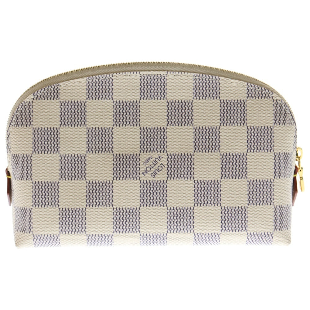 LOUIS VUITTON(ルイヴィトン) ダミエアズール ポシェットコスメテック ポーチ ケース アイボリー PVC N60024 ゴールド金具