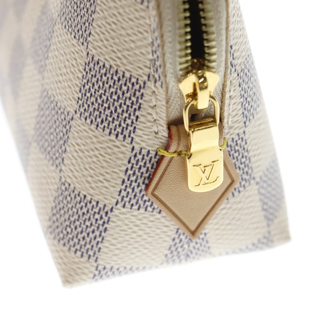 LOUIS VUITTON(ルイヴィトン) ダミエアズール ポシェットコスメテック ポーチ ケース アイボリー PVC N60024 ゴールド金具