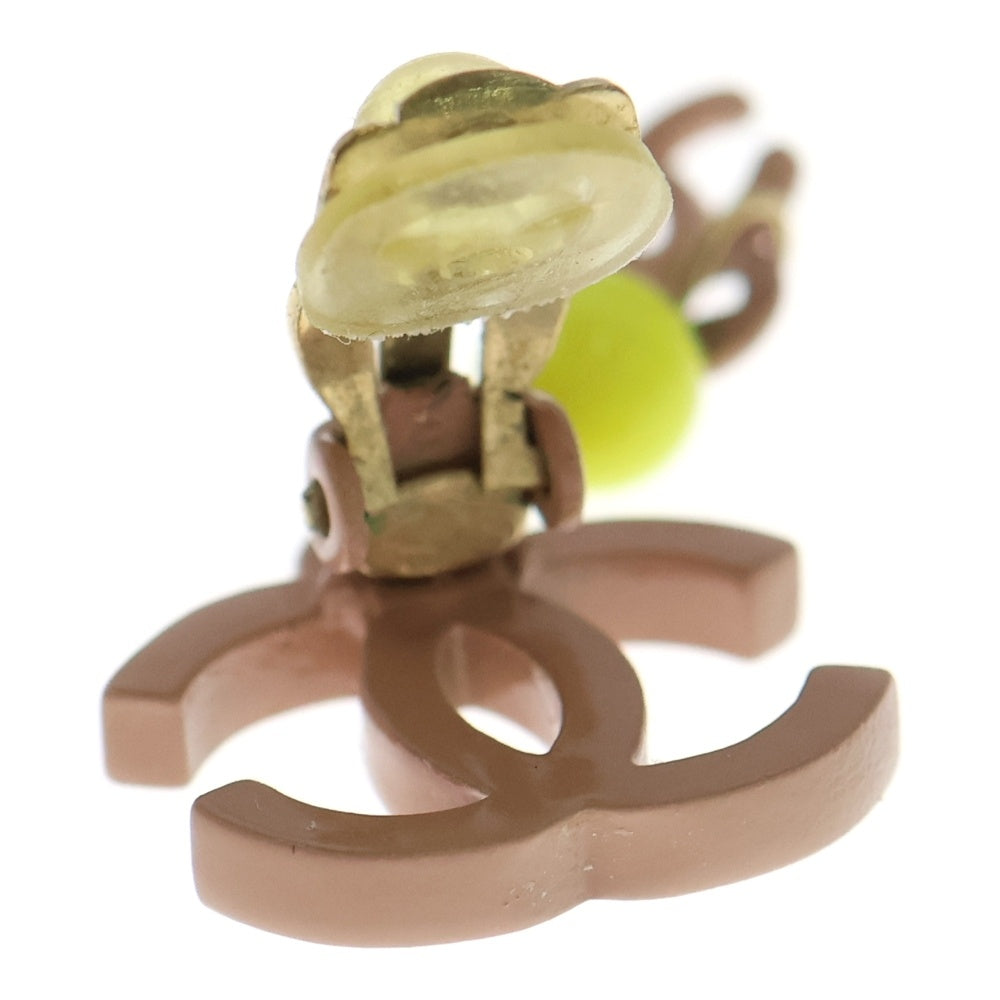 CHANEL(シャネル) ココマーク ストーンチャーム付イヤリング ピンク/イエロー 03S