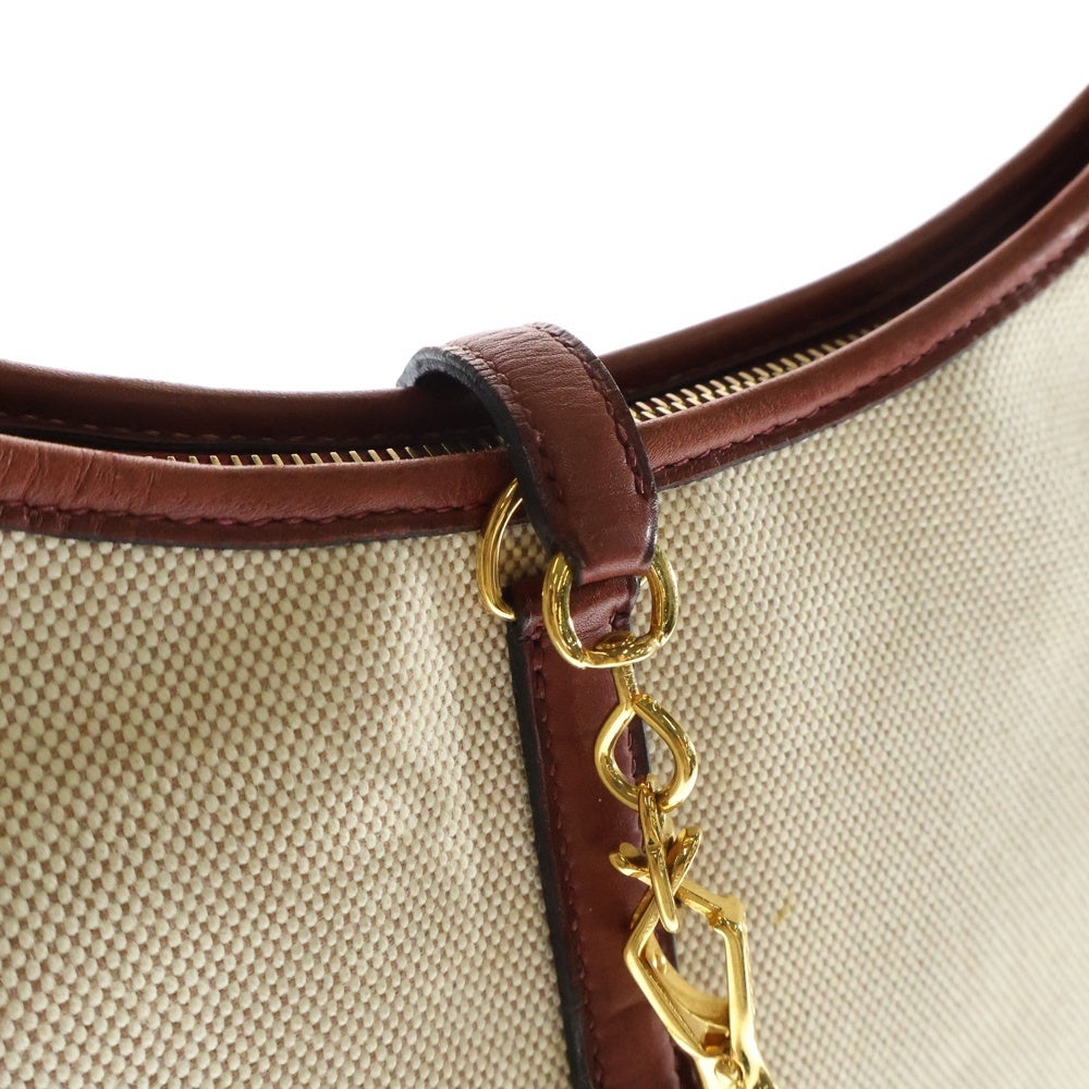 HERMES(エルメス) トリム31 ワンショルダーバッグ レッド系 レザー×トワル □F刻印 レディース