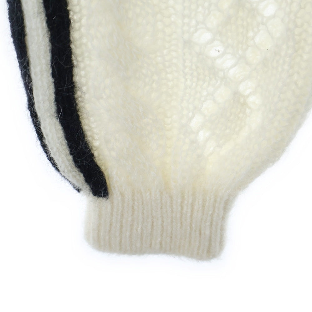 GUCCI(グッチ) ×adidas トレフォイルロゴ サイドライン モヘアニット トラックパンツ アイボリー レディース 721504