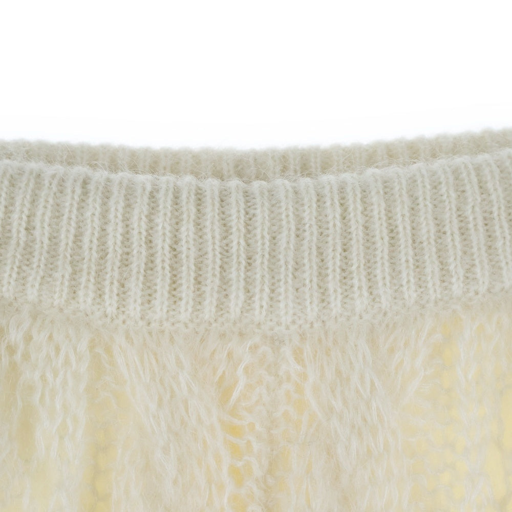 GUCCI(グッチ) ×adidas トレフォイルロゴ サイドライン モヘアニット トラックパンツ アイボリー レディース 721504