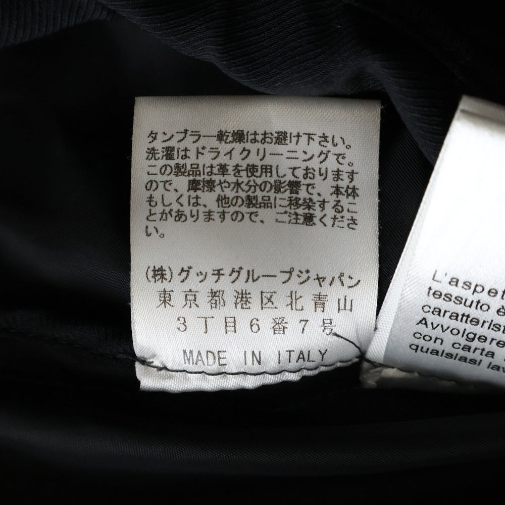 GUCCI(グッチ) レザーバックル ナイロン トレンチコート ブラック