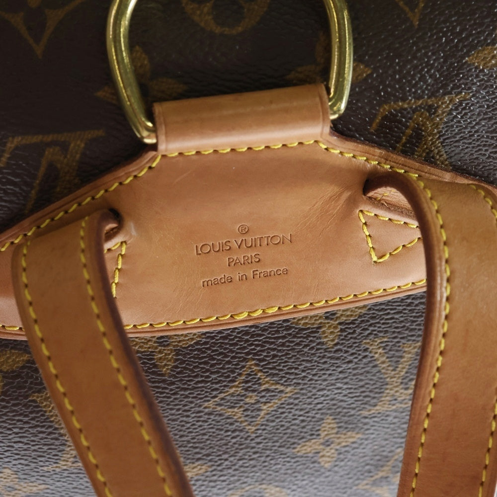 LOUIS VUITTON(ルイヴィトン) モノグラム モンスリMM リュックサック バックパック ショルダーバッグ ブラウン レザー×PVC M51136 ゴールド金具