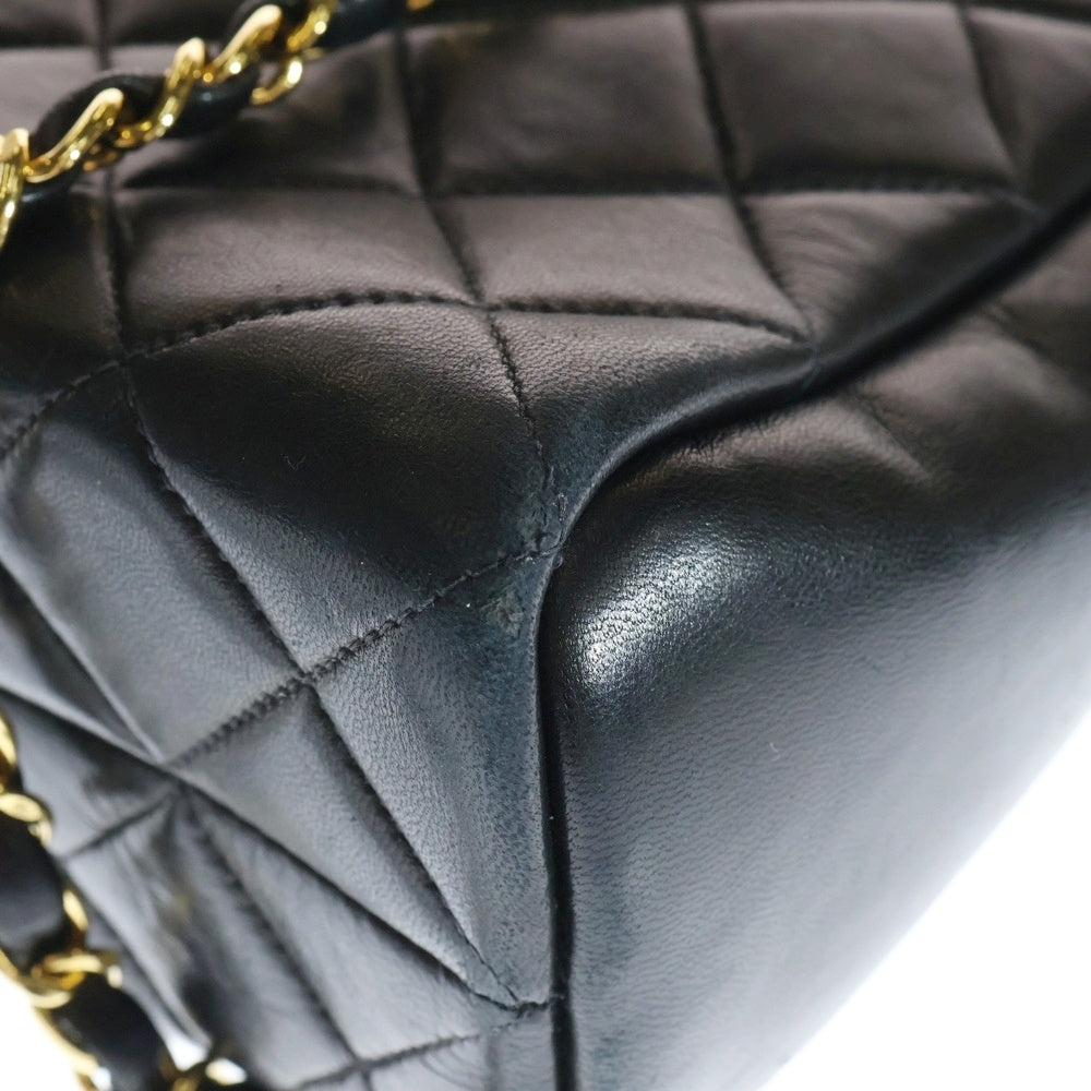 CHANEL(シャネル) マトラッセ ココマーク ラムスキン レザー チェーン トートバッグ ゴールド金具 ブラック レディース