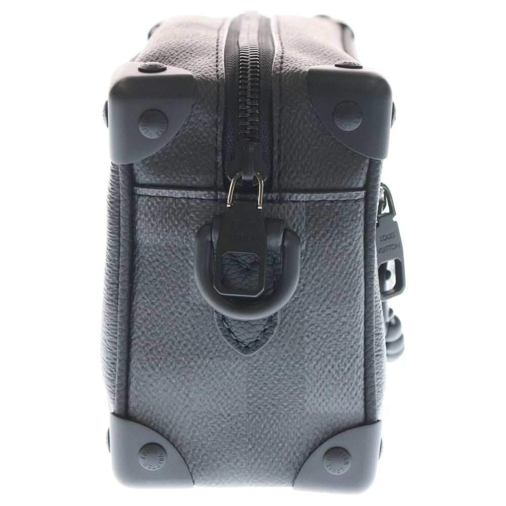 LOUIS VUITTON(ルイヴィトン) ダモフラージュ ミニソフトトランク ショルダーバッグ ポーチ ケース ブラック レザー×PVC M14922