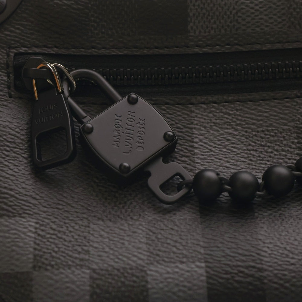 LOUIS VUITTON(ルイヴィトン) ダモフラージュ ミニソフトトランク ショルダーバッグ ポーチ ケース ブラック レザー×PVC M14922