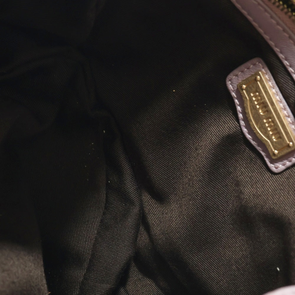 miumiu(ミュウミュウ) マテラッセ 2WAYハンドバッグ ミニトートバッグ ライトパープル レザー ゴールド金具