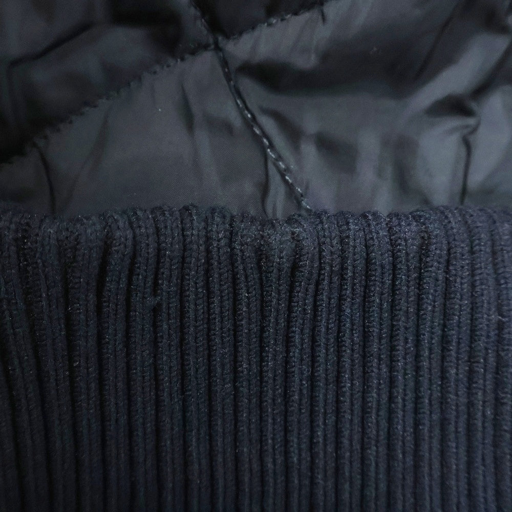 PRADA SPORT(プラダ スポーツ) ラバーワッペンロゴ ナイロン マルチポケット ジップアップ 中綿 ロングジャケット ブルゾン コート ブラック 280418 レディース