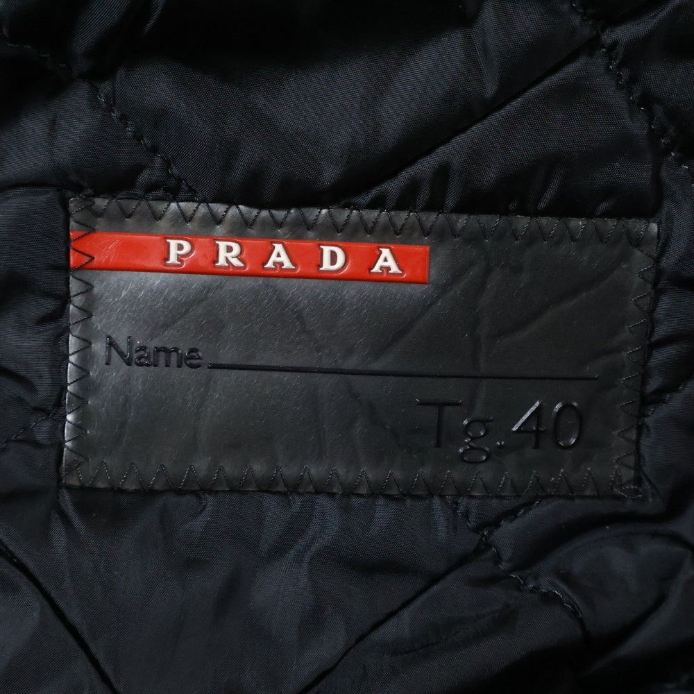 PRADA プラダ　プラダスポーツ　トラックジャケット　ジップアップ　L PRADA SPORTS ジップアップ ナイロンジャケット ロゴプレート 黒 L