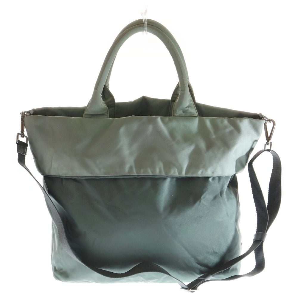 PRADA(プラダ) テスート リバーシブル2WAYトートバッグ ハンドバッグ ライトグリーン ナイロン シルバー金具