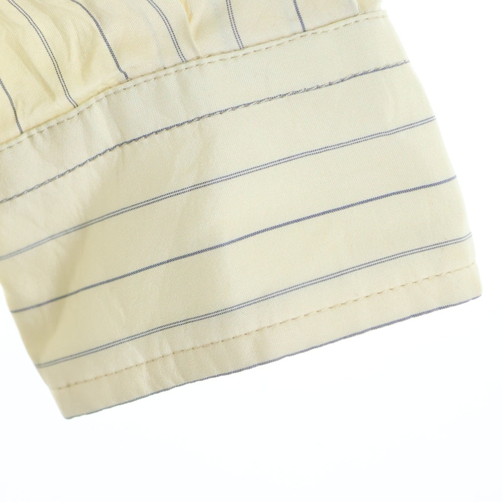 LOUIS VUITTON(ルイヴィトン) 23AW ストライプ総柄 モノグラム ジップアップ サイドスリット 長袖シャツ ブラウス イエロー レディース RW232W Z83 FPBL25