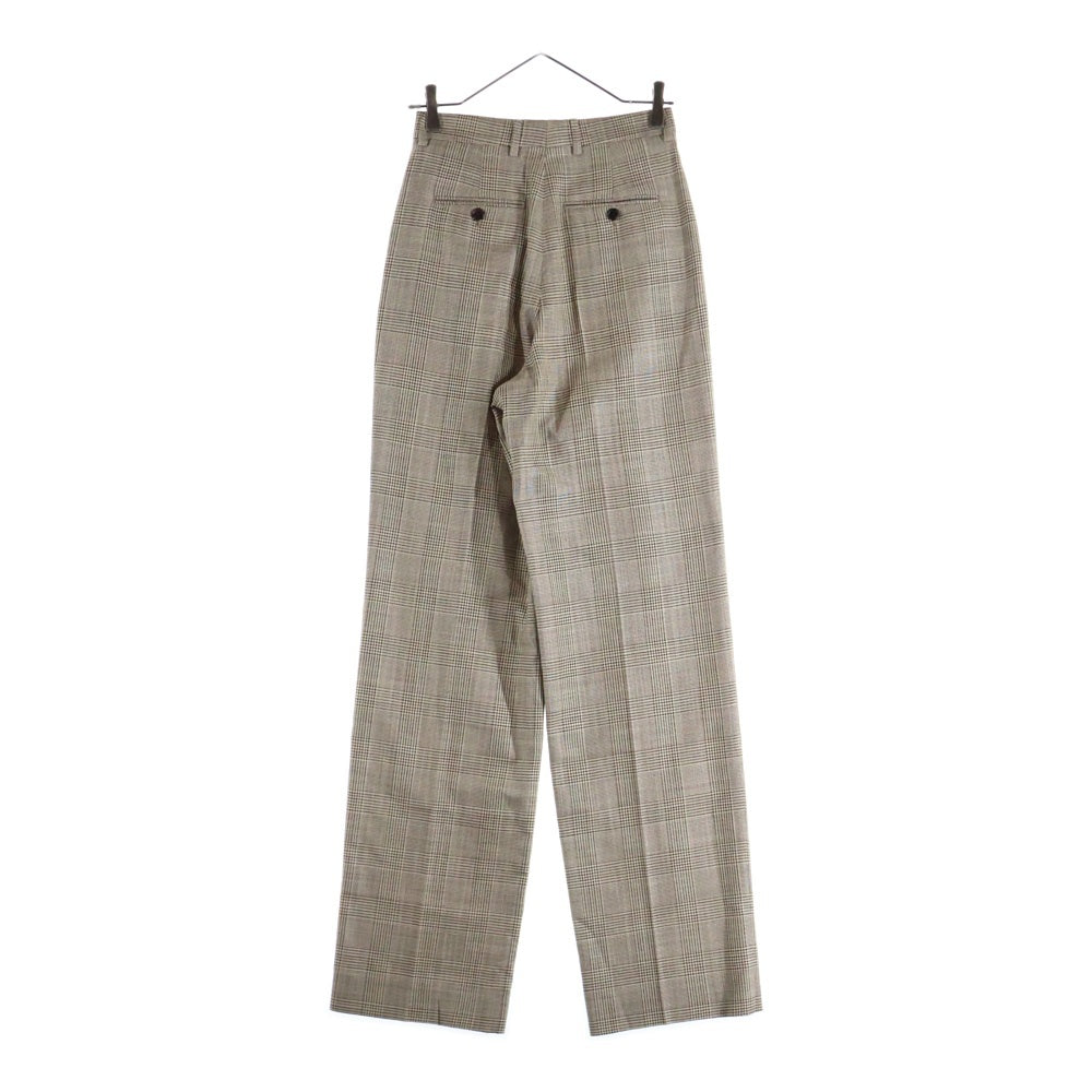 【美品】CELINE（セリーヌ） チェック柄 スラックスパンツ 千鳥格子 CELINE(セリーヌ) グレンチェック 2タック シルク ウール ストレート
