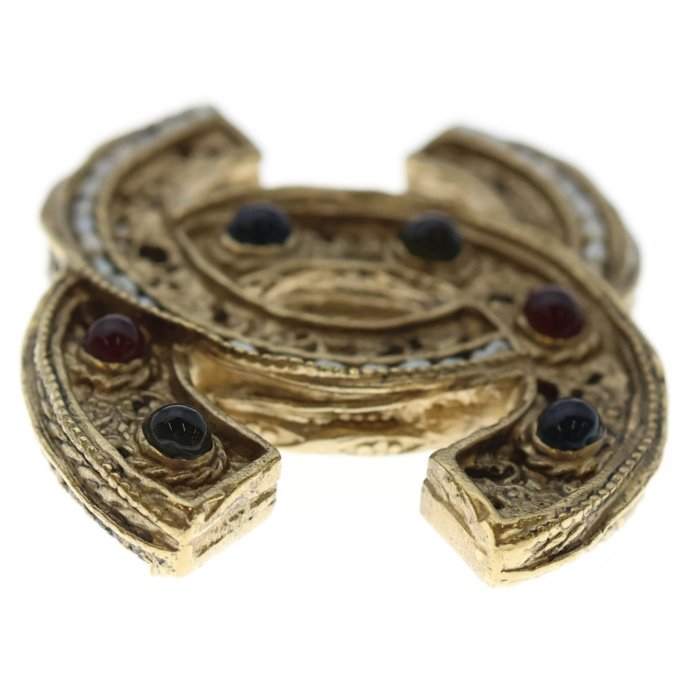 CHANEL(シャネル) ココマーク ストーン ブローチ ピンバッジ ゴールド