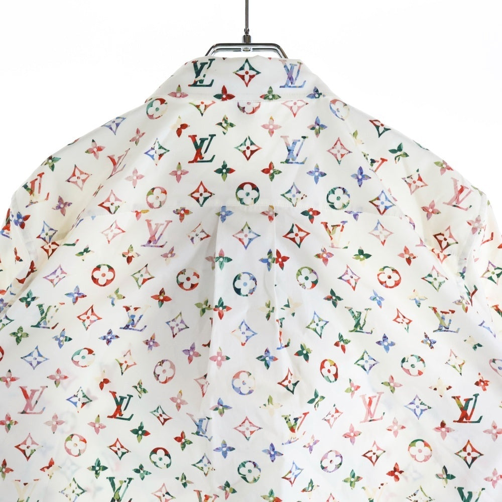LOUIS VUITTON(ルイヴィトン) 22AW モノグラム総柄プリント フラワー柄スカーフ 長袖シャツ ホワイト/レッド レディース RW222B SS0 FNTO89