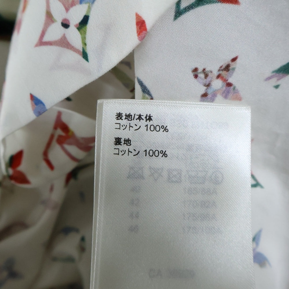 LOUIS VUITTON(ルイヴィトン) 22AW モノグラム総柄プリント フラワー柄スカーフ 長袖シャツ ホワイト/レッド レディース RW222B SS0 FNTO89
