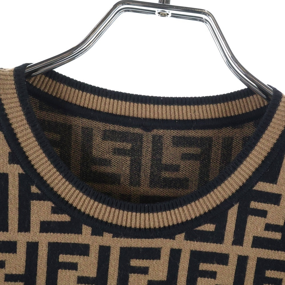 FENDI(フェンディ) ズッカ総柄ジャガード レーヨン クルーネック 半袖