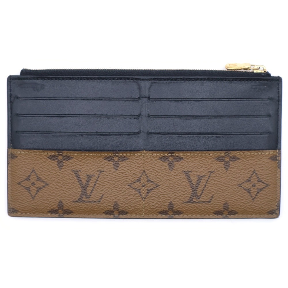 LOUIS VUITTON(ルイヴィトン) モノグラムリバース スリムパース カードケース 財布 ウォレット 小物入れ ブラウン×ブラック レザー×PVC M80390 ゴールド金具 レディース