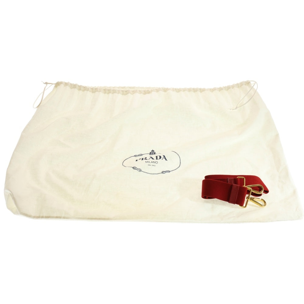 PRADA(プラダ) カナパM 2WAYハンドバッグ ショルダーバッグ レッド キャンバス ゴールド金具 レディース