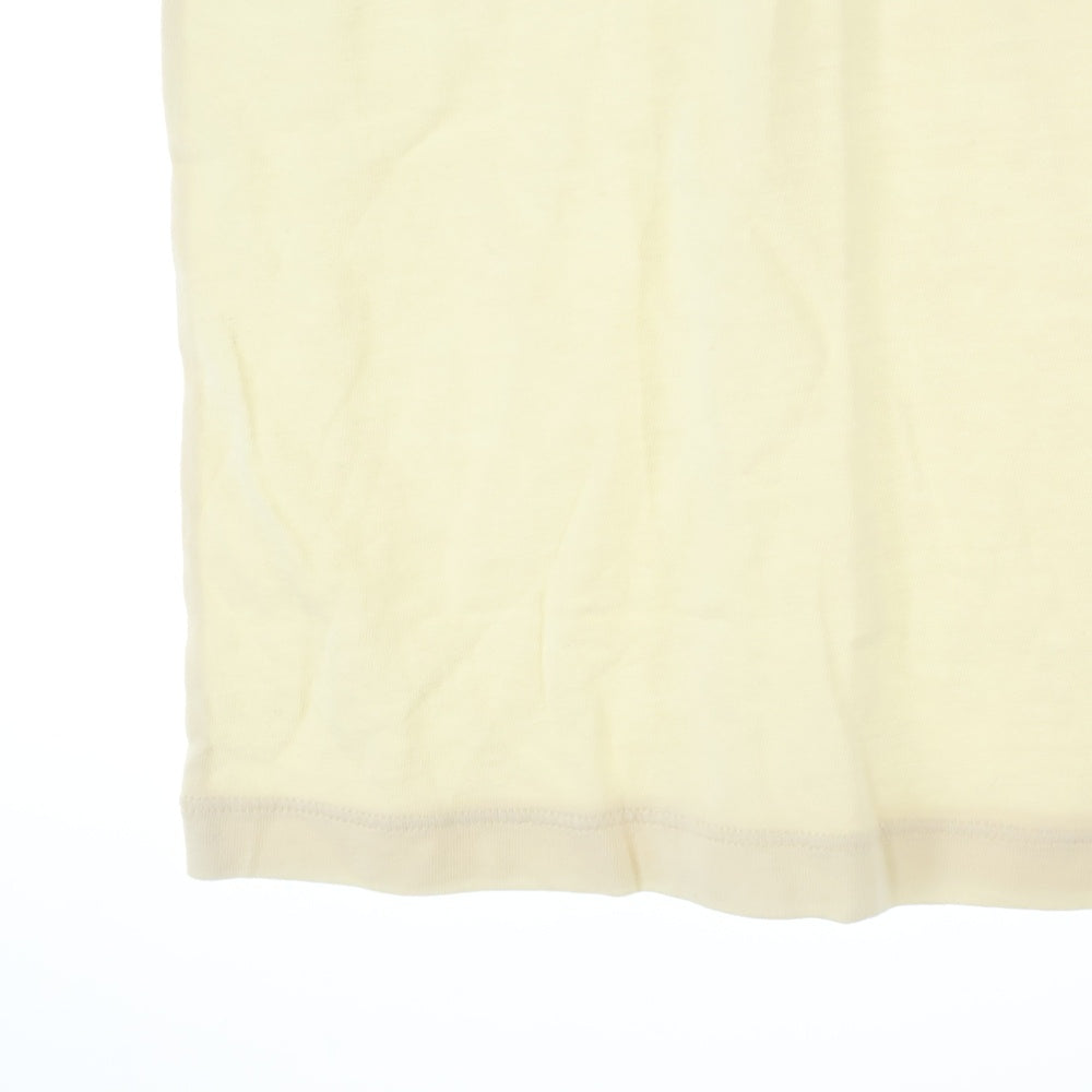 GUCCI(グッチ) 19SS リップ ロゴ プリント クルーネック 半袖Tシャツ カットソー イエロー 493117