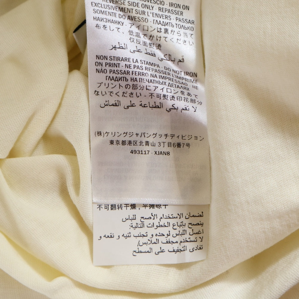 GUCCI(グッチ) 19SS リップ ロゴ プリント クルーネック 半袖Tシャツ カットソー イエロー 493117