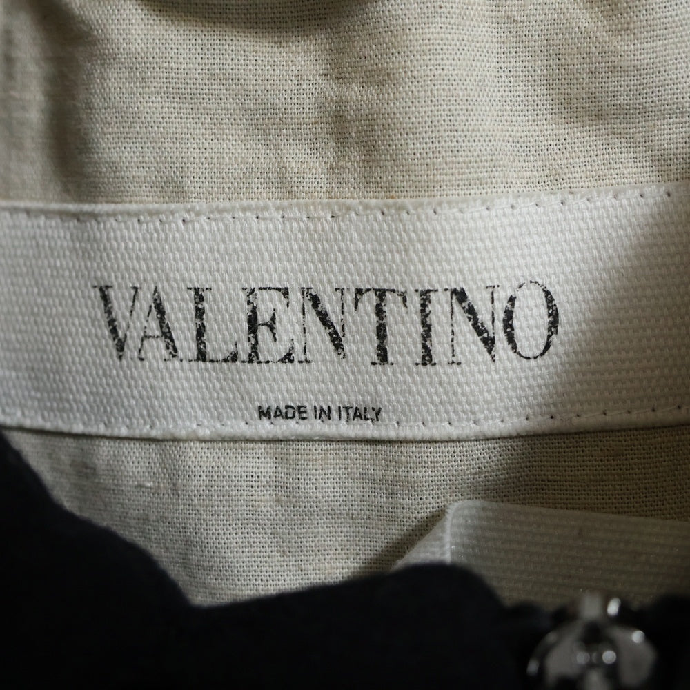 VALENTINO(ヴァレンティノ) ロックスタッズ メルトンウール トグルボタン フーデッド ジップアップ ダッフルコート ブラック NV3CK0123SC