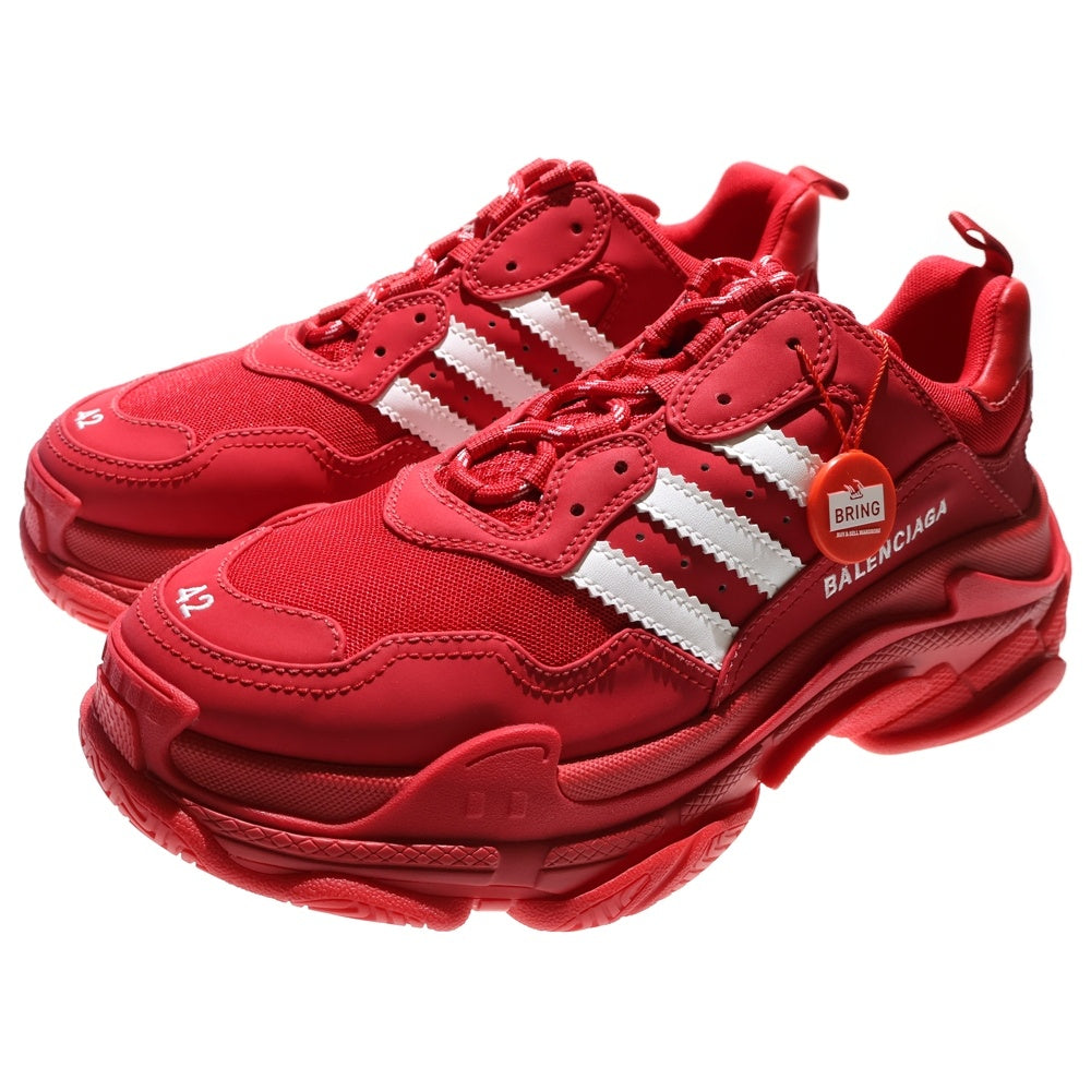 BALENCIAGA(バレンシアガ) ×adidas Triple S アディダス トリプルエス レースアップ ローカットシューズ スニーカー レッド 712821