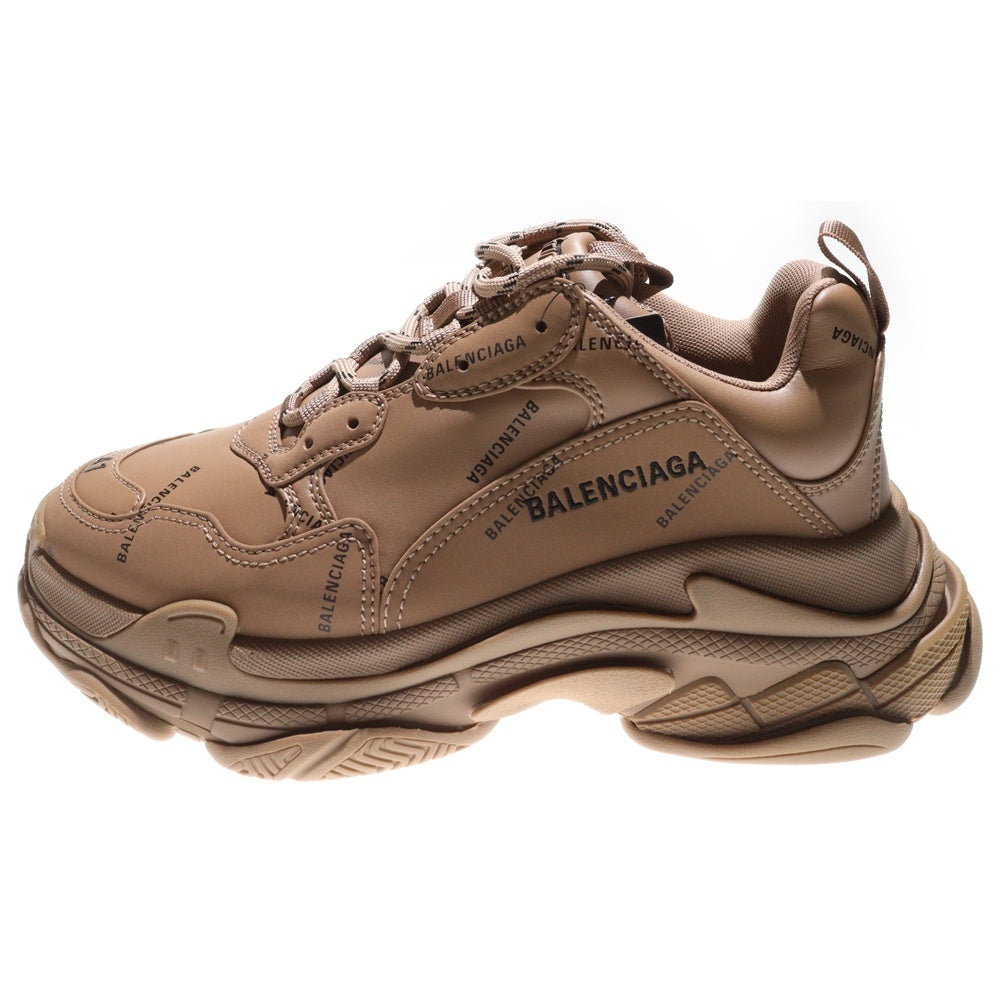 BALENCIAGA(バレンシアガ) Triple S トリプルエス オールオーバーロゴ レースアップ ローカットシューズ スニーカー ベージュ 536737